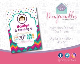 Playmobil Invitation, Playmobil Printable, Playmobil Party, Playmobil Birthday, Playmobil girl, Playmobil Colors
