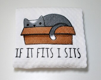 Cat Lover Gift, Kitchen Towel, Cat Decor, Cat Owner Gift, Dish Towel, Birthday Gift For Cat Lover, Cat Towel, Cat Gift, Cat Kitchen "Box"