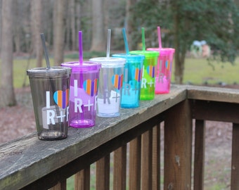 Tumbler with R&F Vinyl lettering