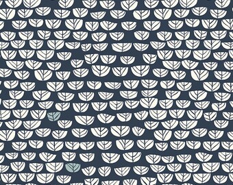 Birch Organic Fabric, Sproutlet in Dusk, Hidden Garden ,by the yard