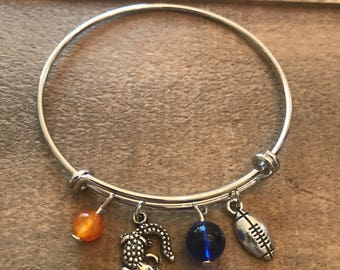 Florida Gators inspired Adjustable Bangle Bracelet