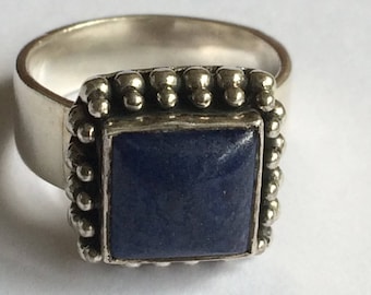 Lapis lazuli and silver ring