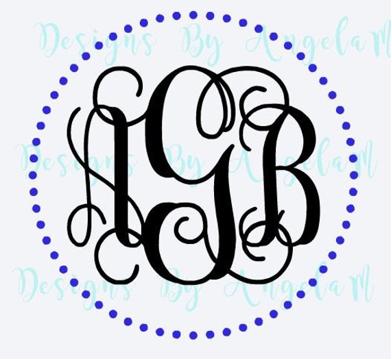 Download SVG Circle Dot Frame Monogram Initials SVG Digital cutting