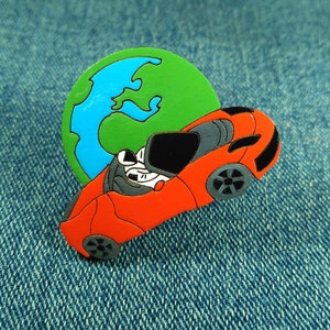 Starman Tesla Roadster pin. SpaceX Tesla Falcon Heavy pin badge. Elon Musk Starman brooch.