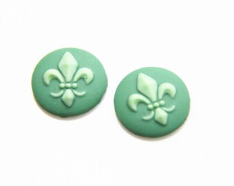12 pcs of resin cabochon 15mm round -teal