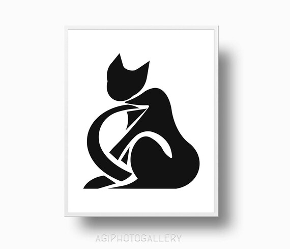 Matisse Cat Print Matisse Print Black and White Cat Matisse
