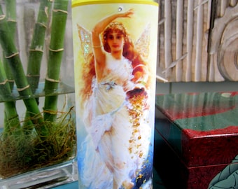 Goddess Fortuna Candle, Hand-Embellished