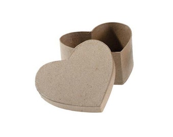 Paper Mache Heart Shaped Cardboard Box - 4.5 Inch - Valentine's Day Craft Supplies