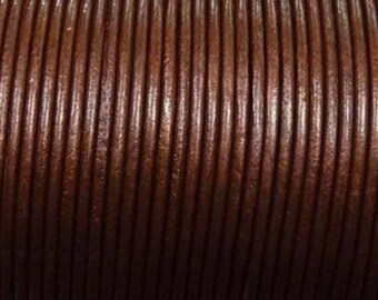 Cord leather rust colored metallic Ø 1.5 mm roll of 100 m