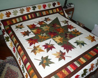 Bed Cover Quilt, Autumn Leaves Quilt, Lidia B