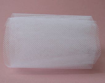 Set of 3 bands of 92 cm of tulle fabric, 10 cm, white.