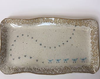 Pottery tray, pottery platter, serving tray, ceramic tray, serving platter, ceramic platter, cheese plate, appetizer tray, Mother's Day gift