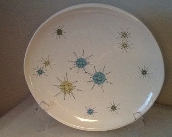 Franciscan Starburst Atomic Design Erathenware 11" Plate oven Safe Made in the USA