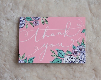 Spring Floral Thank You Cards. Set of 10