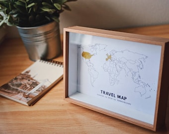 Modern Travel Map INTERACTIVE Family Map // Mark places