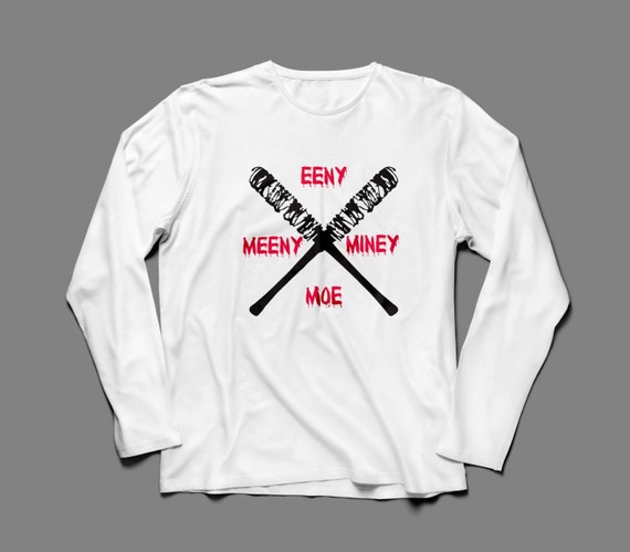 The Walking Dead "Eeny Meeny Miney Moe" NEGAN Long Sleeve Shirt S-4XL Available TWD Lucielle