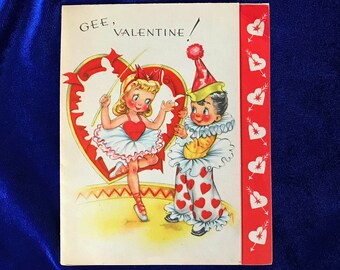 1940's Valentine Clown & Dancer GB Cards