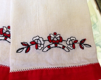 Pair of Vintage Handmade Linen Tea Towels