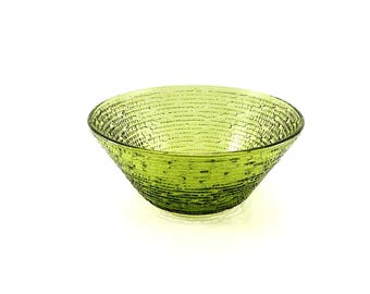 Vintage Anchor Hocking Soreno Glass Bowl | Soreno Avocado Green Serving Bowl | Mid Century Serving Bowls | Mid Century Modern Green Bowl