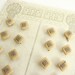 Vintage glass buttons, 1930s art deco buttons, beige glass buttons with silver trim, 7 mm, unused!!