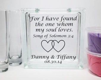 Unity Sand Set - Wedding Sand Set - Unity Sand Ceremony Set - Beach Wedding Decor, Unity Candle Set - Sand Ceremony Set - Song of Solomon