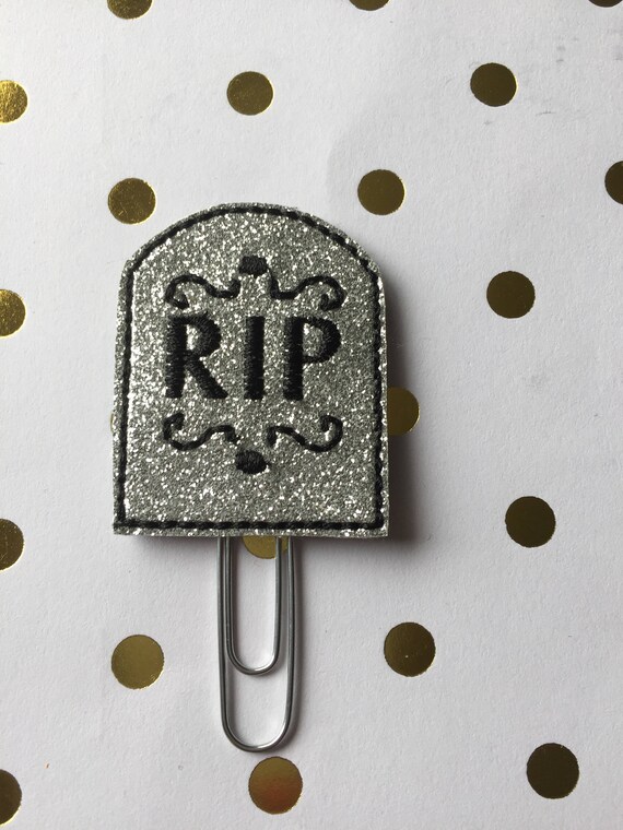 Silver Glitter Tombstone planner Clip/Planner Clip/Bookmark. Halloween Planner Clip. RIP Planner Clip. Fall Planner Clip