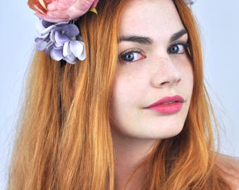 Delilah - Rose Flower Crown Headpiece | Rose Head Band | Floral Head Piece | Flower Headpiece | Festival Headpiece | Festival Headband