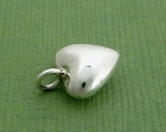 Sterling Silver 3D Puffy Heart Charm