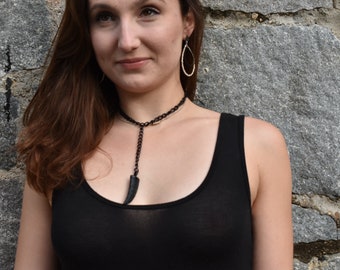 Rayna Pave Horn Necklace