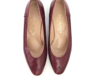Vintage Italian Leather Burgundy Mod Spectator Pumps