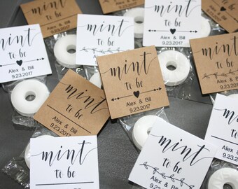 Personalized Mint To Be Wedding Tags, Bridal Shower Favors, Engagement Favors, Rustic Wedding Favors - TAGS ONLY