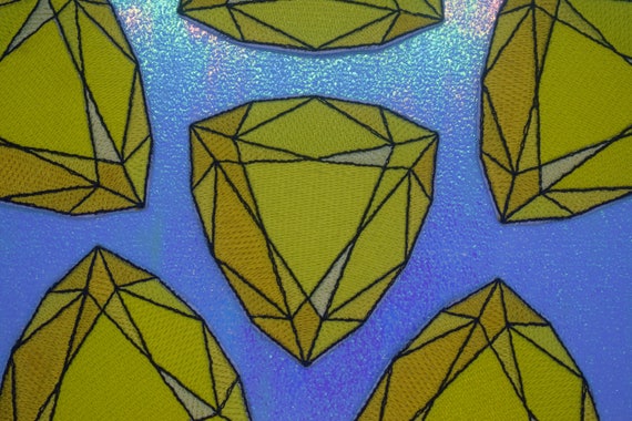Yellow Jewel Iron on Patch