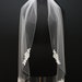 Alencon Lace Applique Veil, pencil edge, Couture Patch Lace Veil, Fingertip lace veil, Ivory lace veil, floral lace veil, bridal veil.
