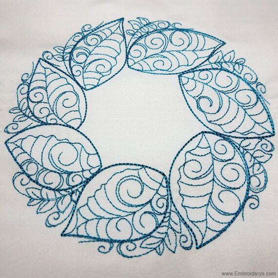 Download Spring Leaf Wreath Machine Embroidery Design