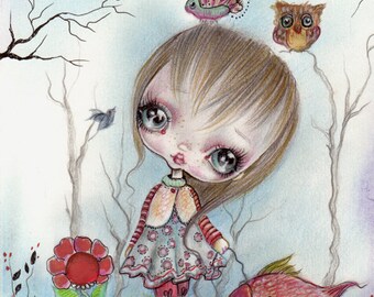 Original painting mixed media on paper...OOAK ''jILDA''