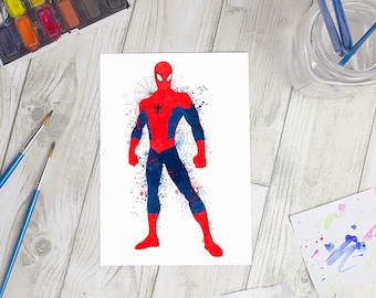 Marvel Inspired Spider-Man Watercolour Print | A5 & A6 Sizes