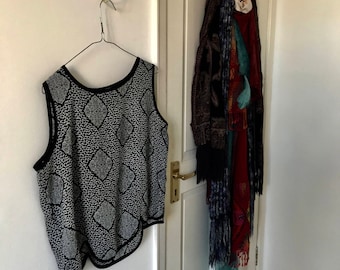 Vintage Black & Patterned Top