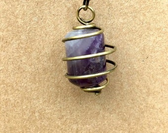 Amethyst Gemstone Cage Earring
