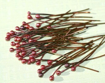 RCH50/1-2- Rosey Copper Headpins 50ct 1-2 inches - Handmade