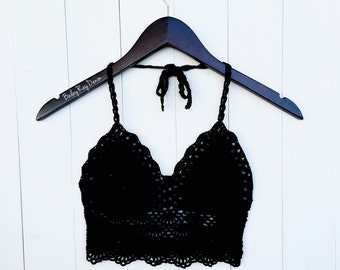 Crochet Crop Top, Boho Hippie White Crochet Top, Halter Top