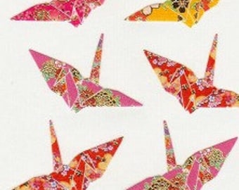 Japanese Stickers - Washi Crane Stickers - Origami Stickers - Reference A5817-21