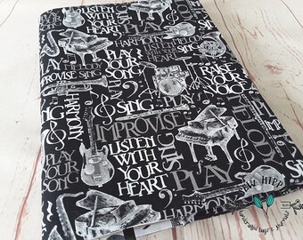 A5 Music Notebook Cover, Music Journal, Play Your Song, Gift for Music Student, Gift for Musician, Music Lover Gift, A5 Diary Cover
