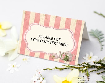 tea party place cards printable