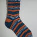 May Sale Handknitted Socks in Blue and Orange