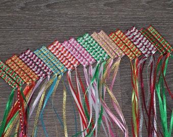 Holiday Braided Ribbon Barrettes - Set of 2