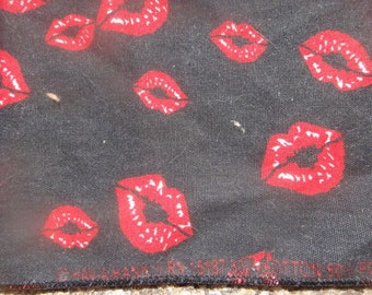 black red lips bandana handkerchief print bandana bandanna