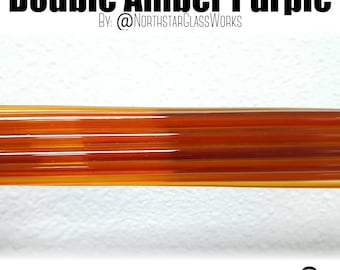 Double Amber Purple 1st Quality Rods by Northstar Glassworks
