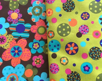 Destash Cotton Fabric - Large Flowers
