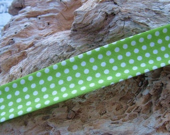 1 M through Green Apple with white dots width 20mm for jewelry Creations