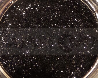 Extra Fine .015 Black Glitter, opaque glitter, resin supplies, scrapbook supplies, scrapbooking, loose glitter